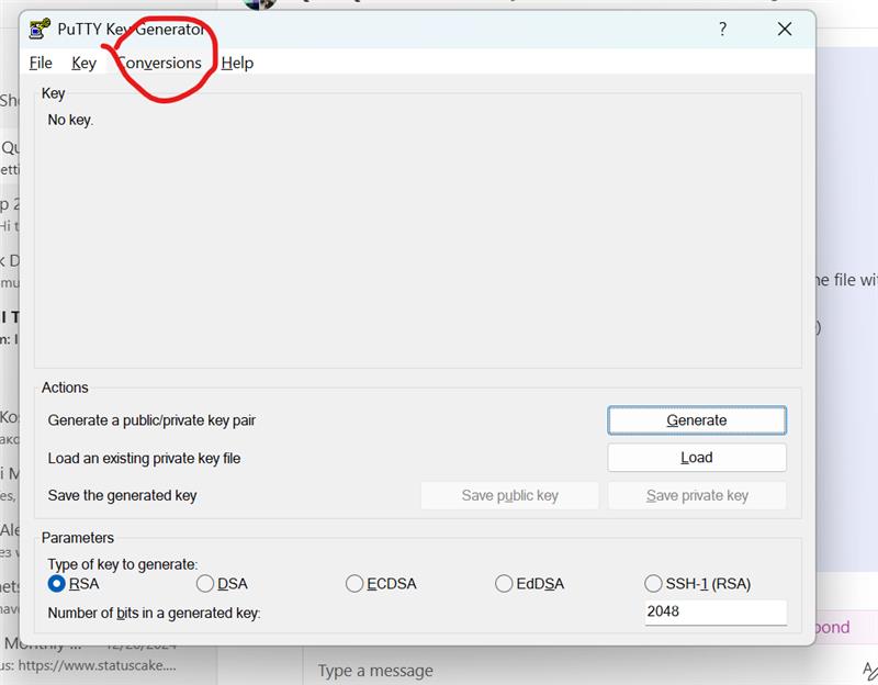 PuttyGen Import Key