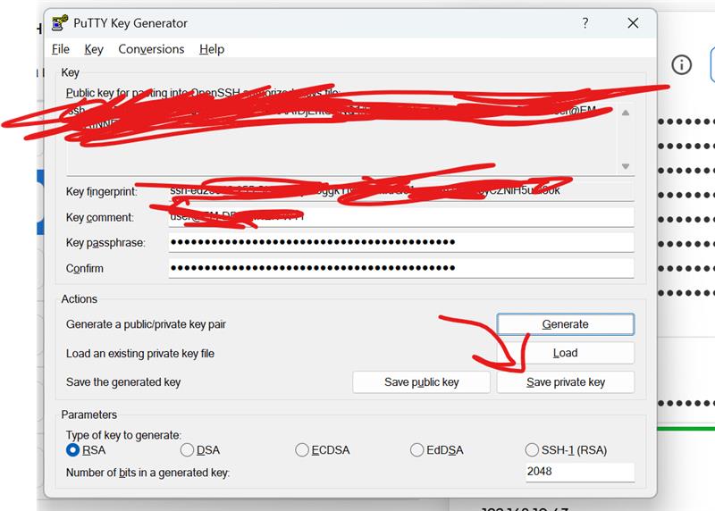 PuttyGen Save Private Key